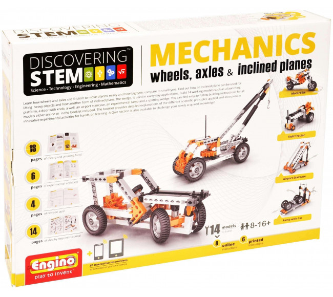 Engino Stem Mechanics: Wheels, Axles, Incline Engineering and Coding Kits