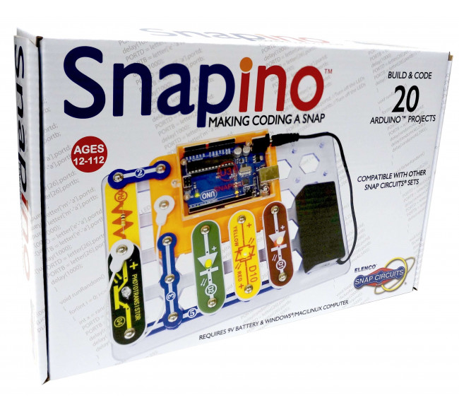 SNAPINO - Snap Circuits with an Arduino compatible microcontroler Engineering and Coding Kits