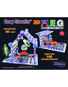 Snap Circuits 3D Magnetics-Electronics-Gears 160-in-1 Engineering Kit
